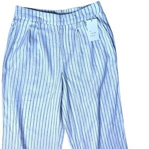 A NEW DAY NWT Pinstripe Linen Blend Trouser Pants Size 4 in Cream